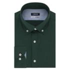 Men's Izod Slim-fit Button-down Collar Wrinkle-free Dress Shirt, Size: 17 36/37, Dark Green