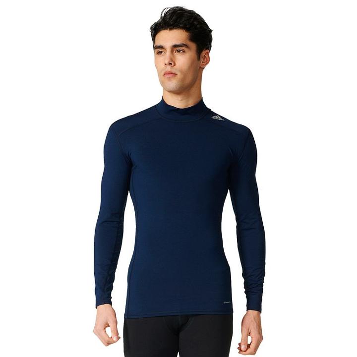 Men's Adidas Mockneck Base Layer Top, Size: Medium, Blue (navy)
