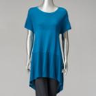 Women's Simply Vera Vera Wang Mixed-media Swing Tee, Size: Xs, Blue (navy)