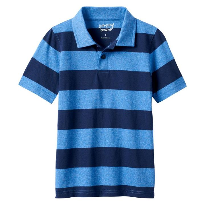 Boys 4-10 Jumping Beans&reg; Striped Polo, Boy's, Size: 8, Blue
