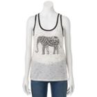 Juniors' The Print Shop Hamsa Elephant Graphic Tank, Girl's, Size: Xs, Light Grey