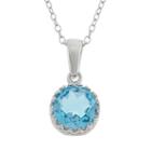 Tiara Blue Topaz Sterling Silver Pendant Necklace, Women's, Size: 18