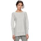 Women's Elle&trade; Bow Accent Tunic Sweater, Size: Xs, Grey