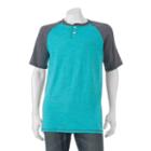 Big & Tall Urban Pipeline&reg; Max Flex Classic-fit Heathered Henley, Men's, Size: L Tall, Turquoise/blue (turq/aqua)