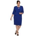 Plus Size Maya Brooke Embroidered Dress & Jacket Set, Women's, Size: 24w T/l, Brt Blue