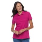Women's Croft & Barrow&reg; Classic Solid Polo, Size: Xxl, Med Pink