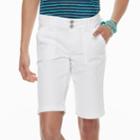 Juniors' Unionbay Blanche Solid Bermuda Shorts, Teens, Size: 11, White