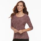 Petite Croft & Barrow&reg; Printed Top, Women's, Size: Xs Petite, Brt Pink