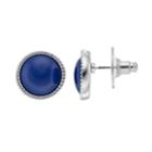 Chaps Round Cabochon Nickel Free Stud Earrings, Women's, Med Blue