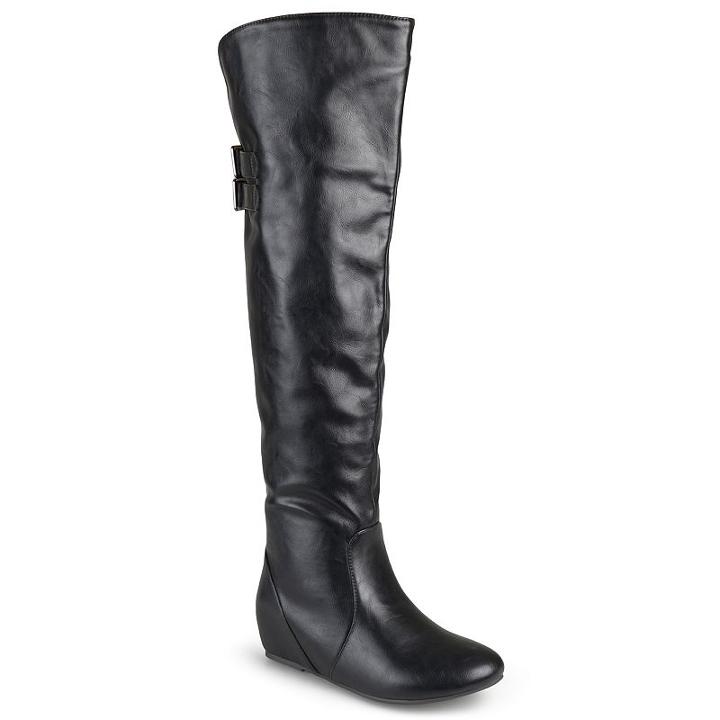 Journee Collection Angel Women's Over-the-knee Wedge Riding Boots, Girl's, Size: 7.5 Wc, Black