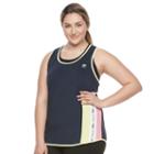 Plus Size Fila Sport&reg; Rainbow Stripe Tank Top, Women's, Size: 3xl, Blue (navy)