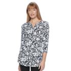 Women's Croft & Barrow&reg; Drawstring Waist Top, Size: Xxl, Dark Blue