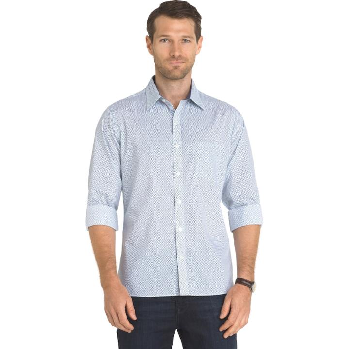 Big & Tall Van Heusen Untucked Slim-fit Button-down Shirt, Men's, Size: Xl Tall, White Oth