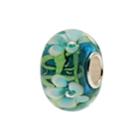 Individuality Beads Sterling Silver Floral Glass Bead, Women's, Blue