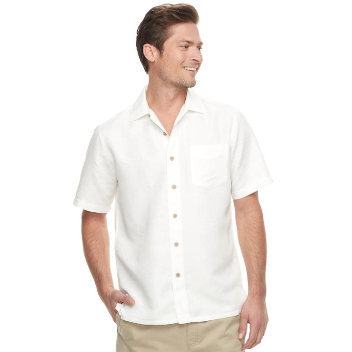 Men's Batik Bay Regular-fit Soft Touch Woven Button-down Shirt, Size: Large, Natural