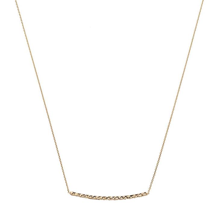 14k Gold Textured Bar Necklace, Women's, Size: 16, Yellow