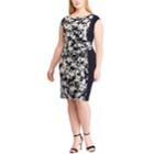 Plus Size Chaps Floral Colorblock Sheath Dress, Women's, Size: 16 W, Blue