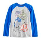 Boys 4-8 Star Wars A Collection For Kohl's C-3p0, R2d2 & Bb-8 Raglan Tee, Size: 6, Light Grey