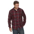 Big & Tall Apt. 9&reg; Modern-fit Plaid Brushed Flannel Button-down Shirt, Men's, Size: 3xl Tall, Red