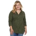 Plus Size Sonoma Goods For Life&trade; Utility Tunic, Women's, Size: 2xl, Dark Green
