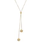 Everlasting Gold 10k Gold Textured Disc Necklace, Women's