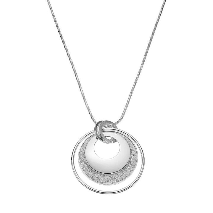 Apt. 9&reg; Glittery Interlocking Triple Ring Pendant Necklace, Women's, Silver