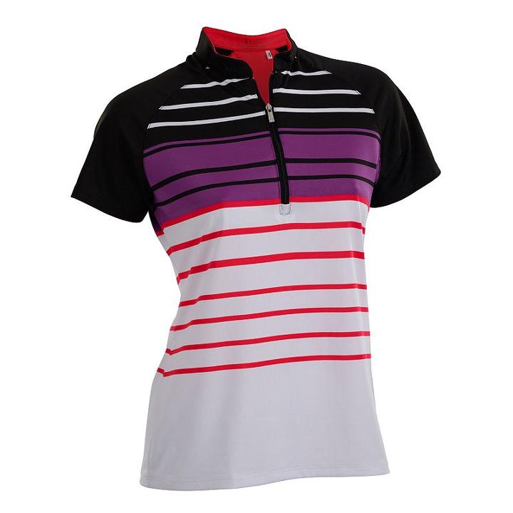 Women's Nancy Lopez Point Short Sleeve Golf Polo, Size: Medium, Black