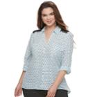 Juniors' Plus Size Candie's&reg; Printed Lace Blouse, Teens, Size: 3xl, White