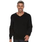 Men's Croft & Barrow&reg; True Comfort Classic-fit V-neck Sweater, Size: Large, Black