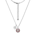 Kansas City Royals Crystal Sterling Silver Baseball & Logo Charm Necklace, Women's, Size: 18, White