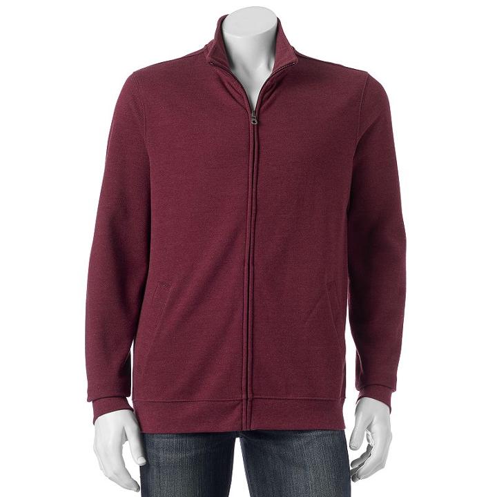 Men's Croft & Barrow&reg; Classic-fit Fleece Full-zip Jacket, Size: Xxl, Dark Red