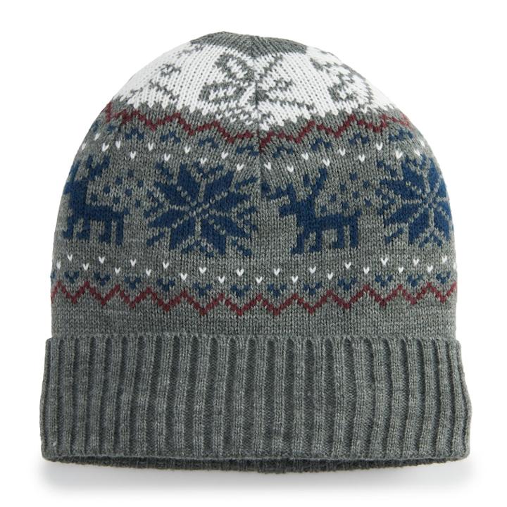 Men's Urban Pipeline&trade; Fairisle Sherpa-lined Beanie, Grey