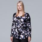 Plus Size Simply Vera Vera Wang Printed Tee, Women's, Size: 0x, Oxford