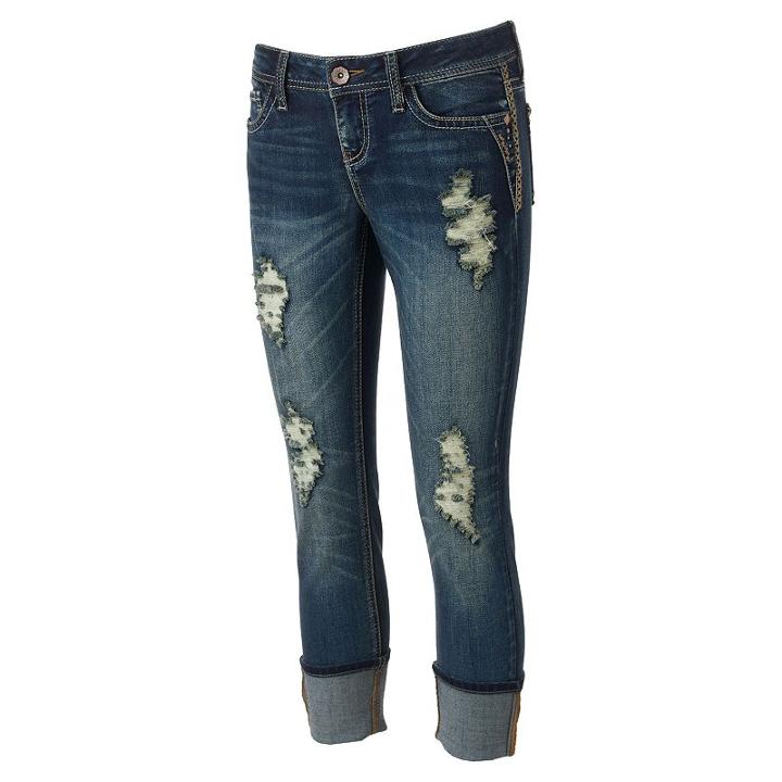 Juniors' Hydraulic Bailey Low Rise Ripped Ankle Skinny Jeans, Girl's, Size: 5, Blue