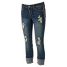 Juniors' Hydraulic Bailey Low Rise Ripped Ankle Skinny Jeans, Girl's, Size: 5, Blue