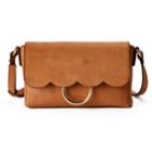 Lc Lauren Conrad Poesie Scalloped Flap Crossbody Bag, Women's, Med Brown