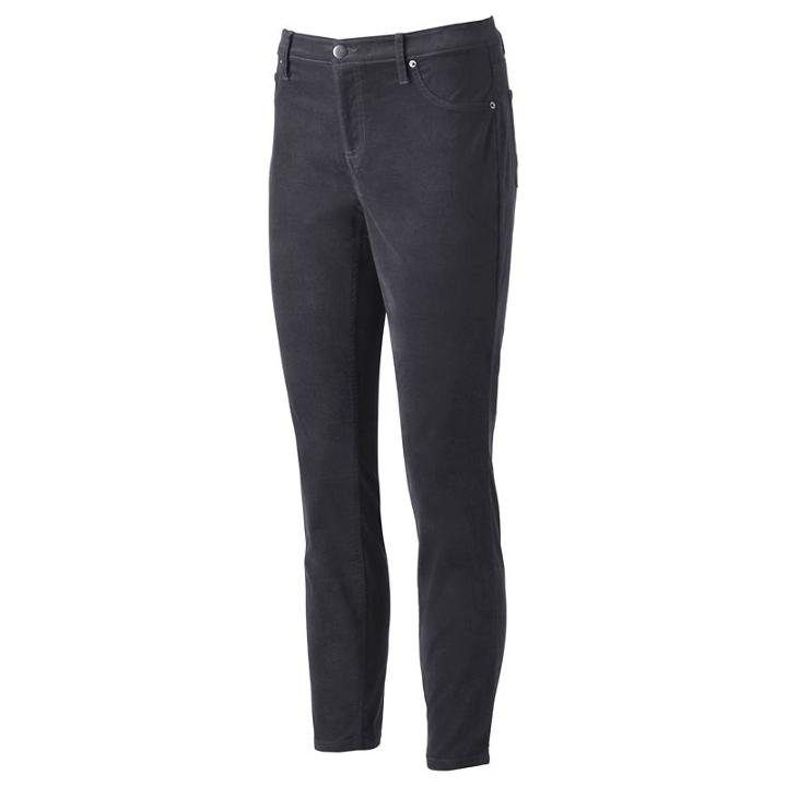 Juniors' Joe B Velvet Skinny Pants, Girl's, Size: 13, Grey