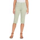 Women's Gloria Vanderbilt Amanda Denim Skimmer Capris, Size: 6, Lt Green