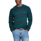 Men's Chaps Classic-fit Striped Crewneck Sweater, Size: Xxl, Green