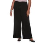 Juniors' Plus Size Mudd&reg; Wide-leg Soft Pants, Teens, Size: 3xl, Black
