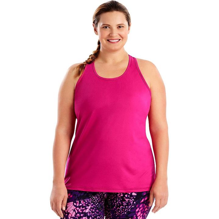 Plus Size Just My Size Racerback Tank, Women's, Size: 2xl, Dark Pink