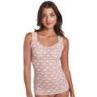 Juniors' Candie's&reg; Sheer Lace Cami, Teens, Size: Medium, Light Pink
