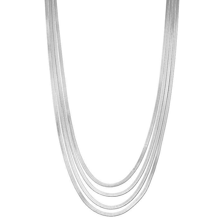 Simply Vera Vera Wang Multi Strand Omega Chain Necklace, Women's, Silver