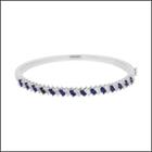 Simply Vera Vera Wang Sterling Silver Lab-created Blue & White Sapphire Bangle Bracelet, Women's