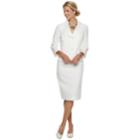 Women's Le Suit Jacquard Jacket & Skirt Suit, Size: 14, Natural