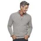 Men's Croft & Barrow&reg; True Comfort Classic-fit Quarter-zip Sweater, Size: Large, Med Brown