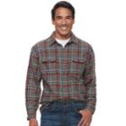 Men's Sonoma Goods For Life&trade; Plaid Flannel Button-down Shirt, Size: Xl, Brown