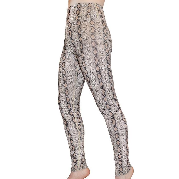 Women's Snow Angel Wildlife Slim Printed Leggings, Size: Regular, Beige Oth