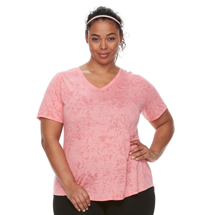 Plus Size Tek Gear&reg; Burnout Tee, Women's, Size: 3xl, Med Orange