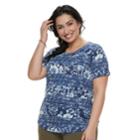 Plus Size Sonoma Goods For Life&trade; Essential Crewneck Tee, Women's, Size: 3xl, Blue